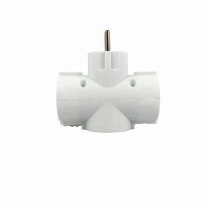 Triplu Stecher - Triplu Stecher Schuko GOLIAT cu 3 Prize și Contacte din Cupru – Alb