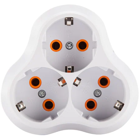 Triplu Stecher - Triplu stecher 3 posturi YW-7356 contacte aliaj alama,cu împământare