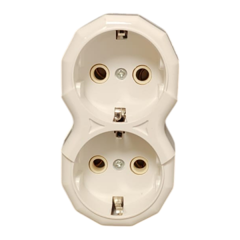 Triplu Stechere - Triplu adaptor stecher cu ceramica si impamantare 2 posturi - Imagine produs en-gros