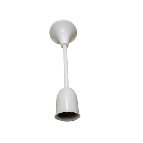 Aparataj şi accesorii - Dulie E27 din ceramică cu tijă de susținere 15 cm și cablu 2x0,5 mm² albă, ecoleduri