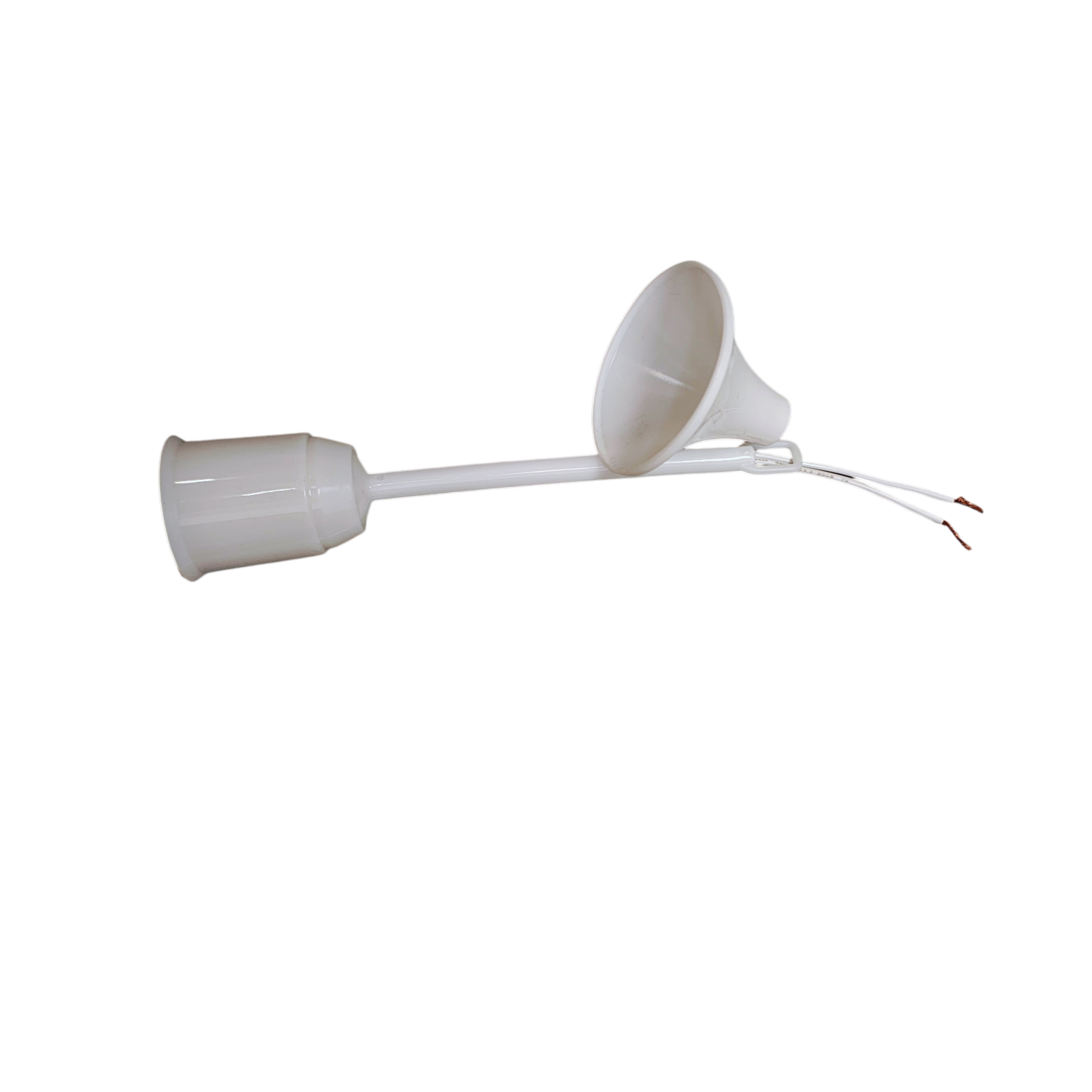 Dulie E27 din ceramică cu tijă de susținere 15 cm și cablu 2x0,5 mm² albă, ecoleduri [3]
