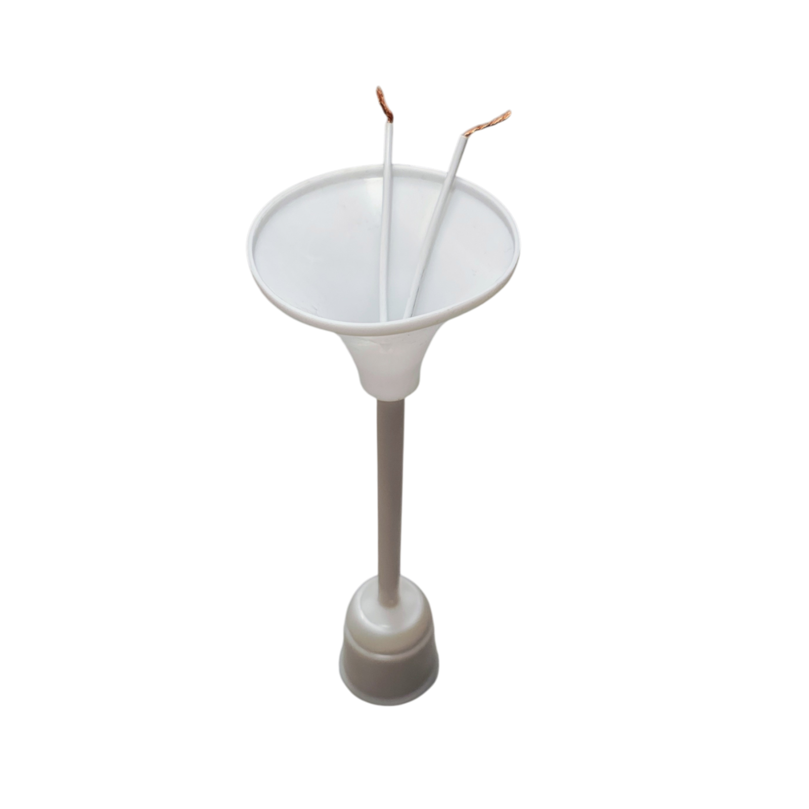 Dulie E27 din ceramică cu tijă de susținere 15 cm și cablu 2x0,5 mm² albă, ecoleduri [1]