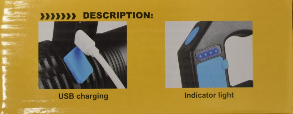 Lanterna LED De Căutare, Portabilă Și Puternică, Cu Încărcare, Luminozitate Superioară, Lanterna Portabilă Cu Fascicul Puternic [9]