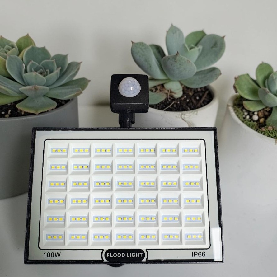 Proiector LED 100W cu senzor de miscare si crepuscular 9000 lm 6500K IP66  Imagine produs spate: [2]