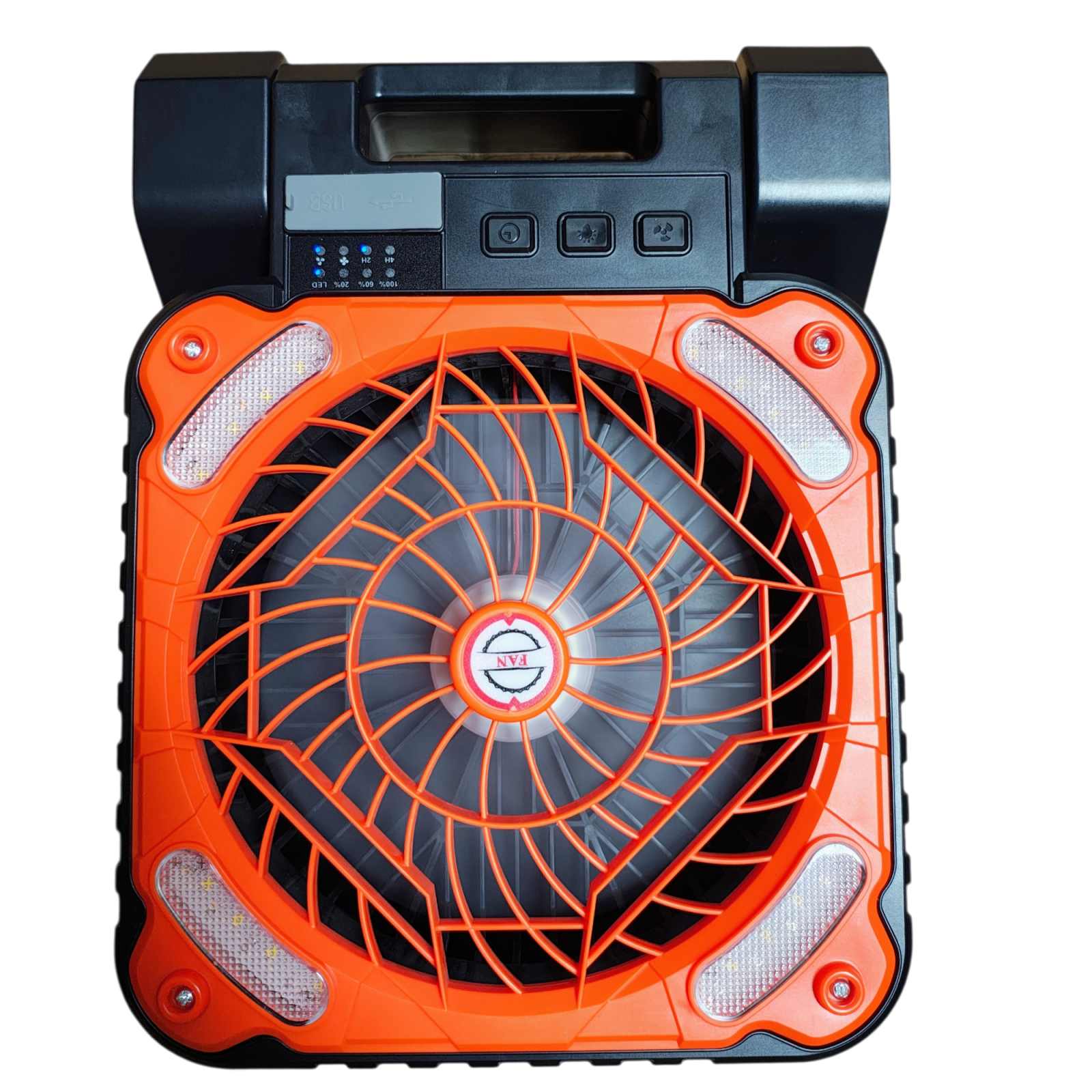 Ventilator portabil solar PV-WJ016 cu panou solar, lampă LED, ghirlandă LED 10 m, USB Type-C, Power Bank, 3 viteze și timer 2/4 ore [3]