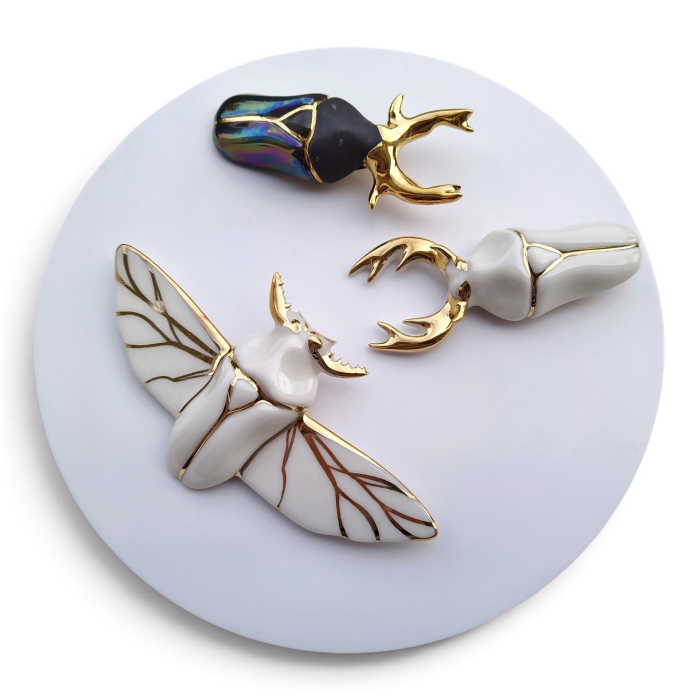 White Beetle brooch  - Daniela Cățoi [2]