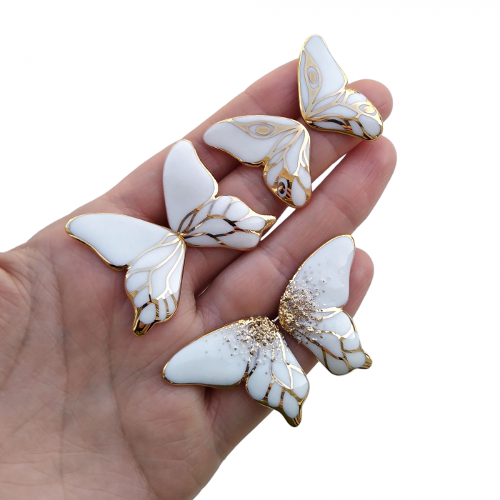 White porcelain butterfly earrings III  - Daniela Cățoi [2]