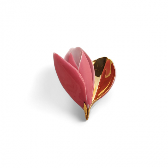 Pink magnolia brooch [2]