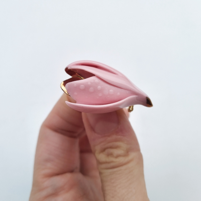 Pink magnolia brooch III [2]