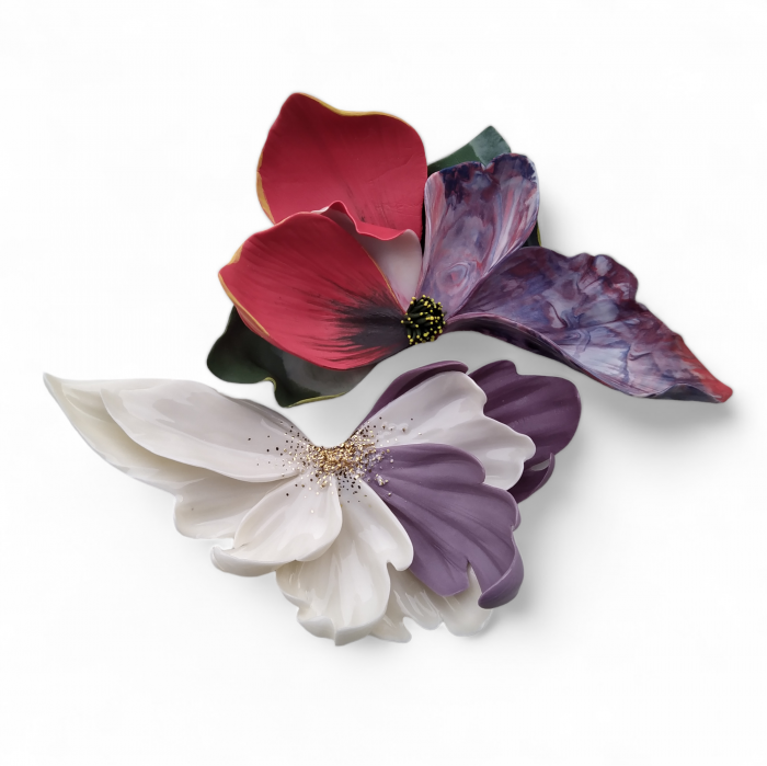 Statement multicolour flower brooch [3]