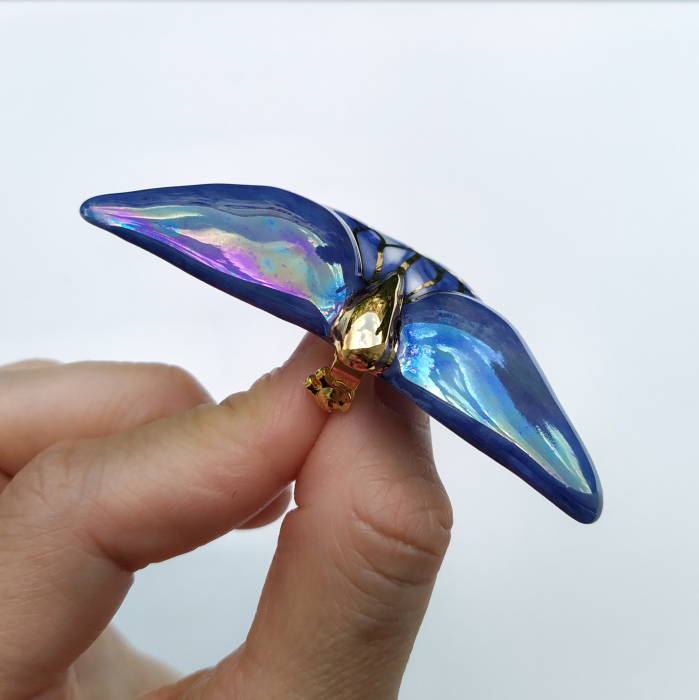 Rainbow butterfly porcelain brooch [2]