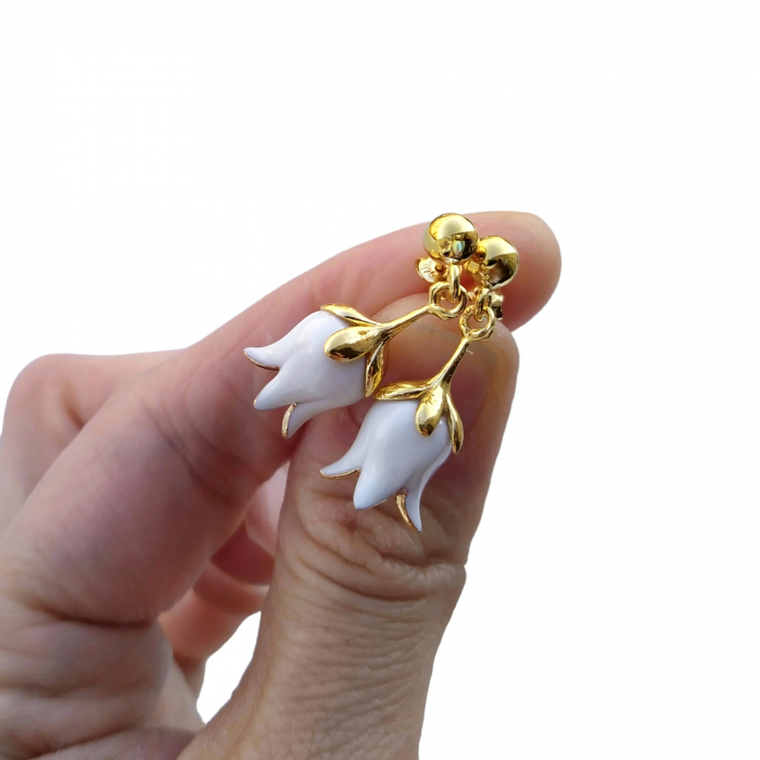 White Lily of the Valley porcelain earrings - Daniela Catoi [2]