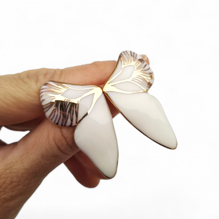 White porcelain butterfly earrings II - Daniela Cățoi [2]