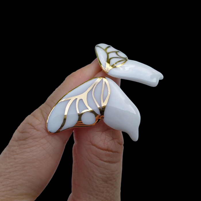 White porcelain butterfly earrings II  - Daniela Cățoi [2]