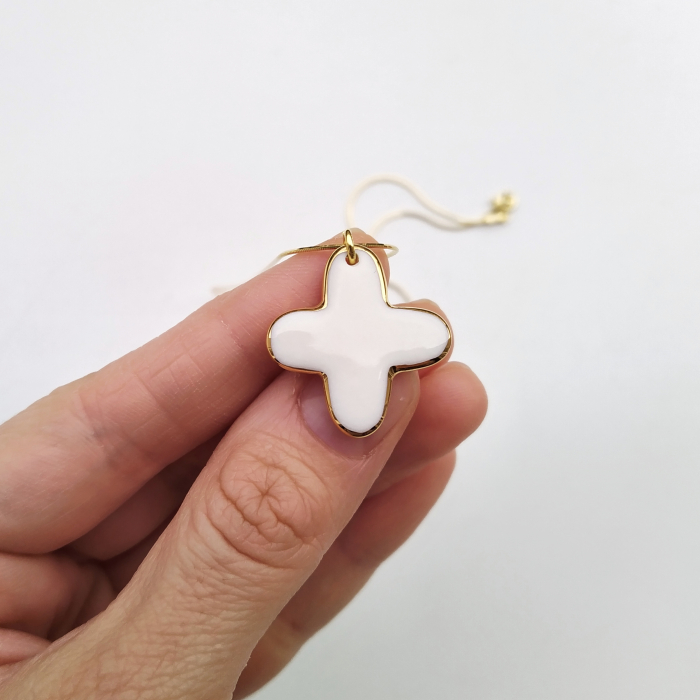 White porcelain cross pendant [2]