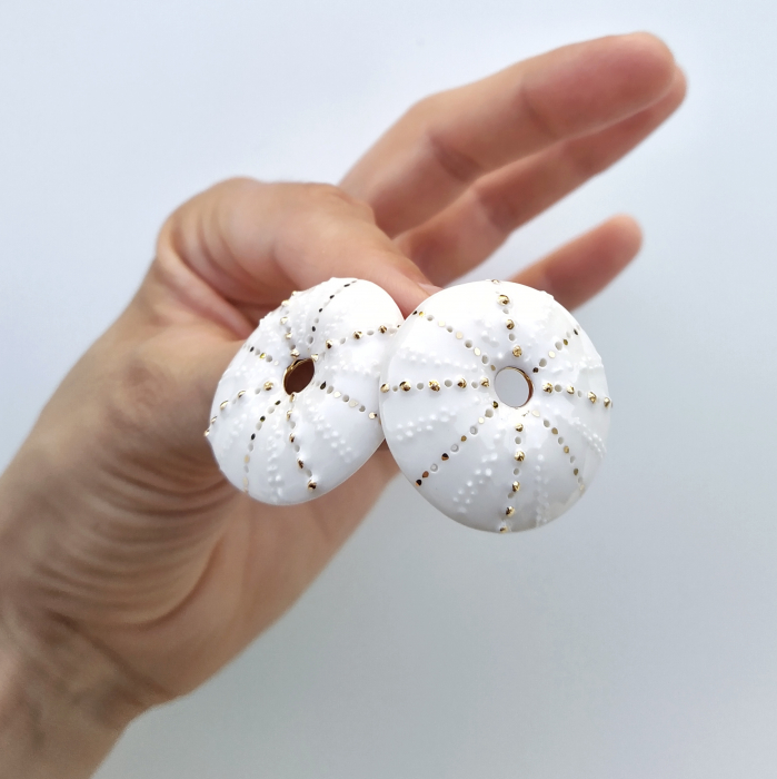 White sea urchin earrings - Daniela Cățoi [2]