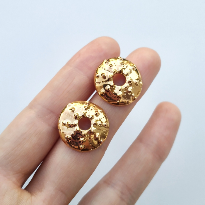 Golden sea urchin earrings - Daniela Cățoi [2]
