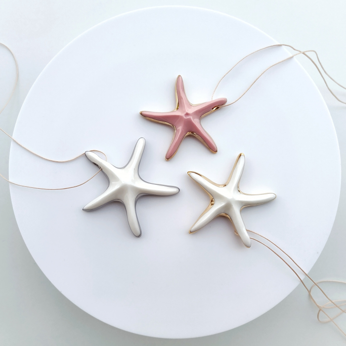 Gold - rose starfish pendant [2]