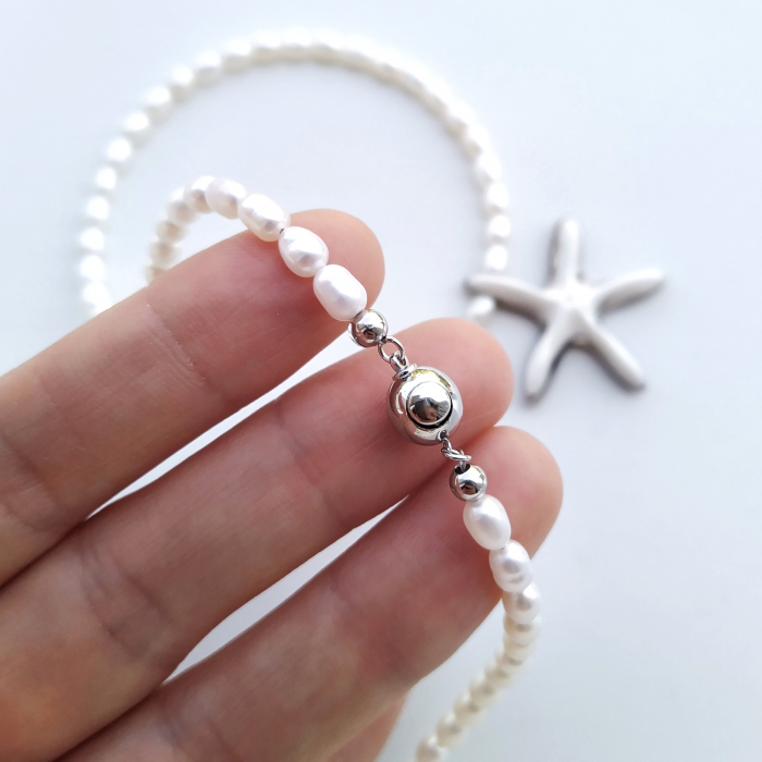 White starfish pendant with pearls - Daniela Cățoi [3]