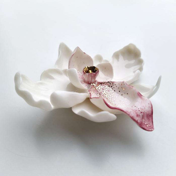 Wild orchid porcelain brooch [3]