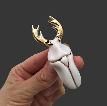 Brooches - White Beetle brooch  - Daniela Cățoi