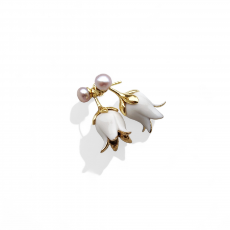White Lily of the Valley porcelain earrings - Daniela Catoi [1]