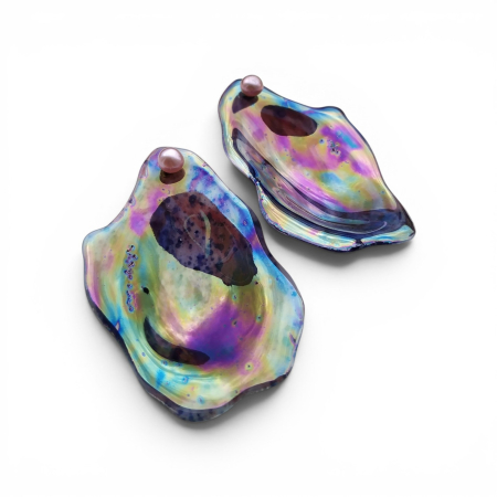 Collections - Blue Oyster earrings - Daniela Cățoi
