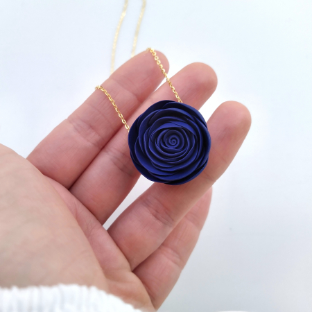 Flora in Porcelain - Blue porcelain flower necklace