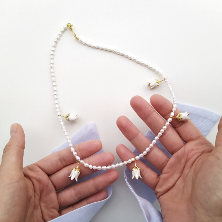 Flora in Porcelain - Celebrating Spring Necklace - Daniela Catoi