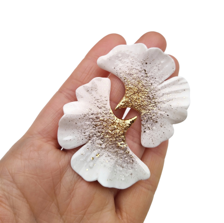 Earrings - Stardust ginkgo earrings  - Daniela Cățoi