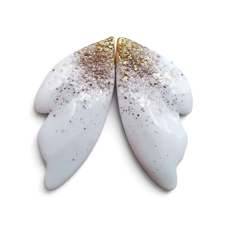 Earrings - Flower petals porcelain earrings - Daniela Cățoi