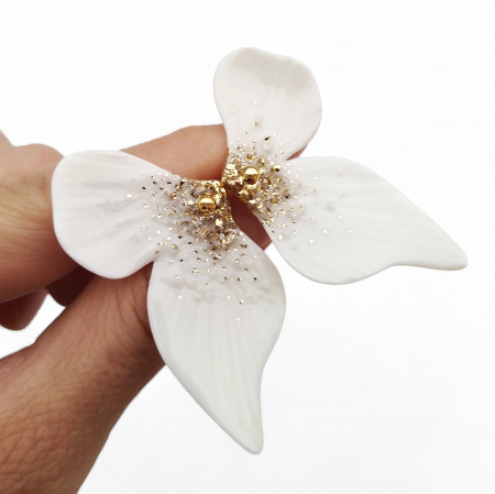 Flora in Porcelain - Flower petals porcelain earrings - Daniela Cățoi