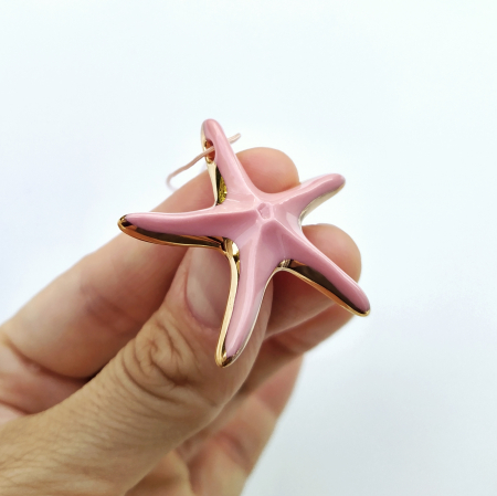 Pearly - Gold - rose starfish pendant
