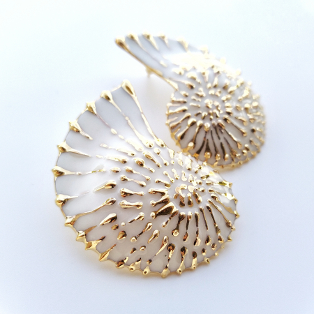 Golden Ammonite earrings - Daniela Cățoi [1]