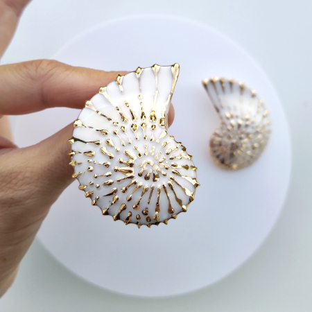 Golden Ammonite earrings - Daniela Cățoi [2]