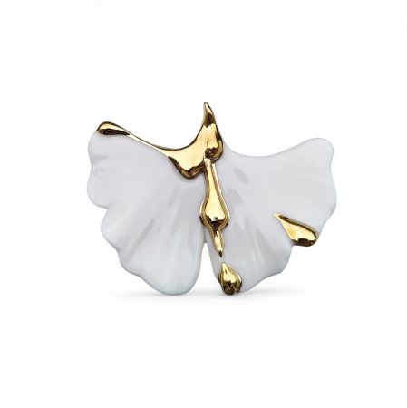 Collections - Golden drip ginkgo biloba brooch - Daniela Cățoi