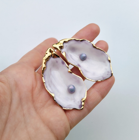 Oyster earrings with blue pearl - Daniela Cățoi [1]