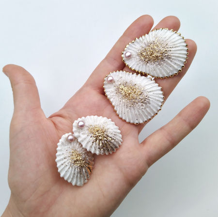 Seashell earrings with pearl II  - Daniela Cățoi [2]