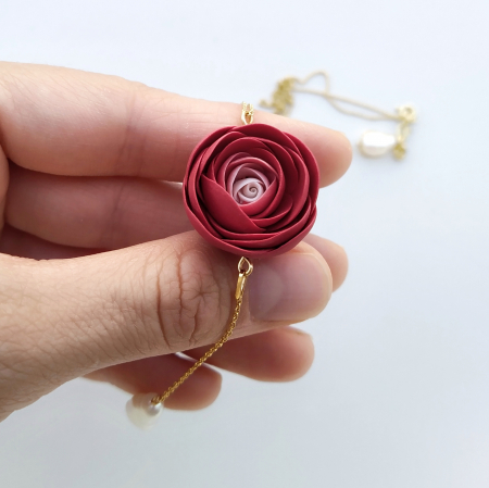 Red porcelain flower necklace - Daniela Cățoi [1]