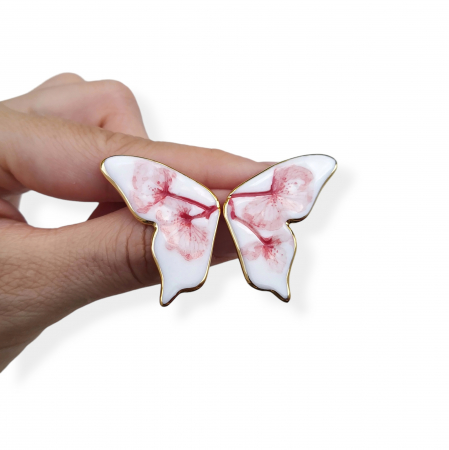 Flora in Porcelain - Sakura Butterfly Earrings II - Daniela Cățoi