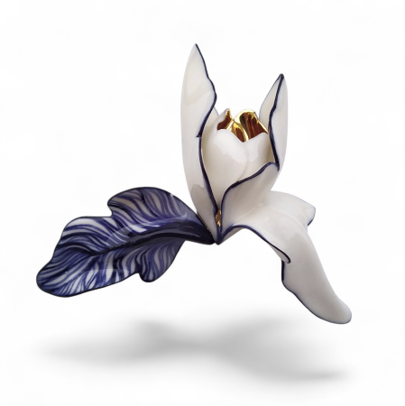 Brooches - White  - purple Iris brooch I
