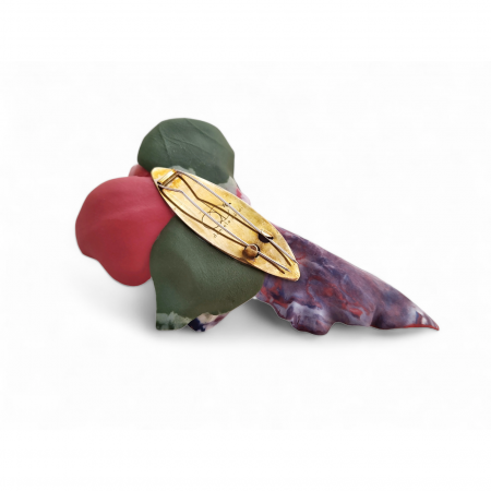 Statement multicolour flower brooch [3]