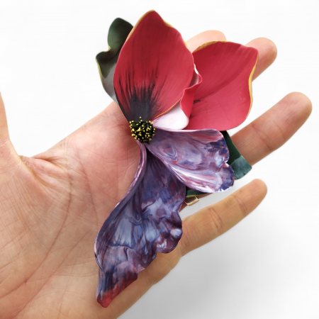 Brooches - Statement multicolour flower brooch