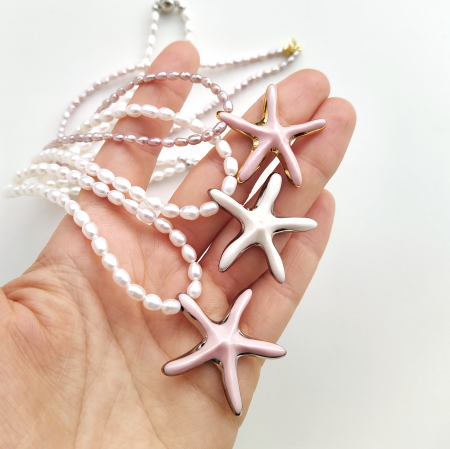 White starfish pendant with pearls - Daniela Cățoi [3]