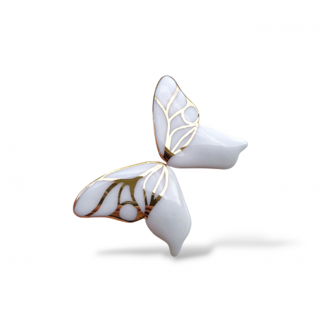 Nature's Hidden Beauties - White porcelain butterfly earrings II  - Daniela Cățoi