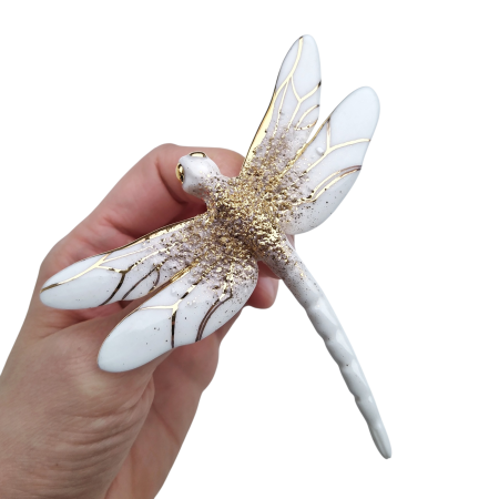 Nature's Hidden Beauties - White porcelain dragonfly - Daniela Cățoi