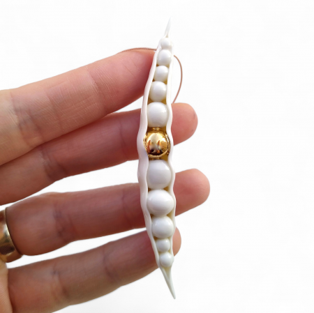 Necklaces - White porcelain pod pendant - Daniela Cățoi