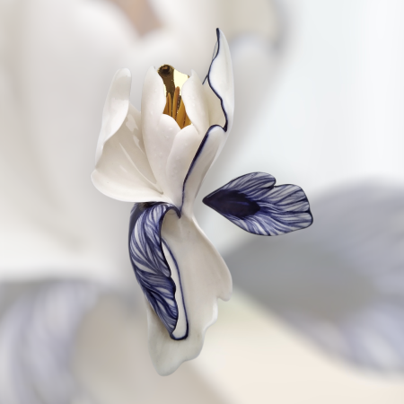 Brooches - White  - purple Iris brooch II