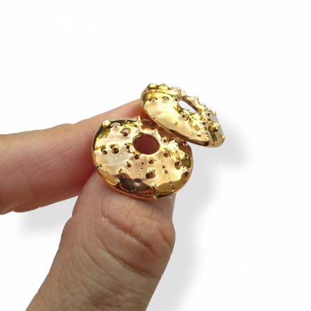 Pearly - Golden sea urchin earrings - Daniela Cățoi