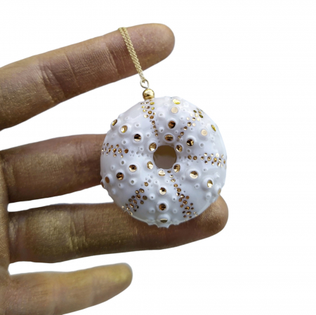 Pearly - White sea urchin necklace - Daniela Cățoi